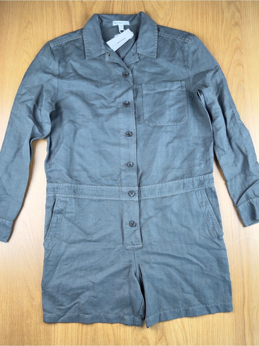 James Perse women’s long-sleeve romper  Dk Green style WNLH6758 Size 1 ( S) NWT